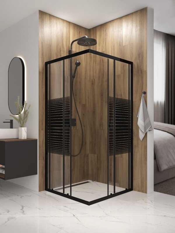Душевой уголок Domani-Spa Shape 2 99 без поддона (DS04Sp99(2)L0St00.Gt-Black)